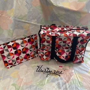 New Set of thirty-one Zip top Organizing Utility Tote and zipper pouch